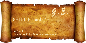 Grill Elemér névjegykártya