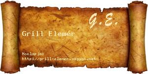 Grill Elemér névjegykártya